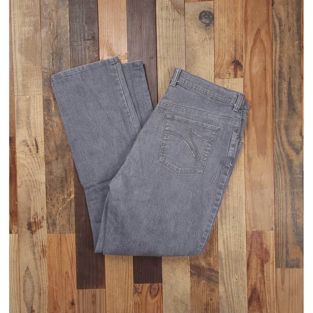 Gloria Vanderbilt Amanda Gray High Rise Tapered Jeans Womens 14 Petite Average